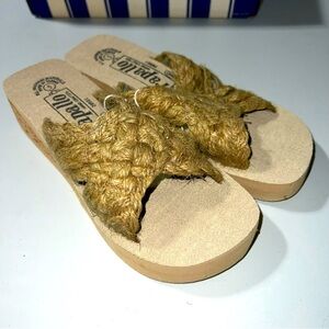 Rapallo Woven Sandals W/Cork Wedges Women’s Size 5